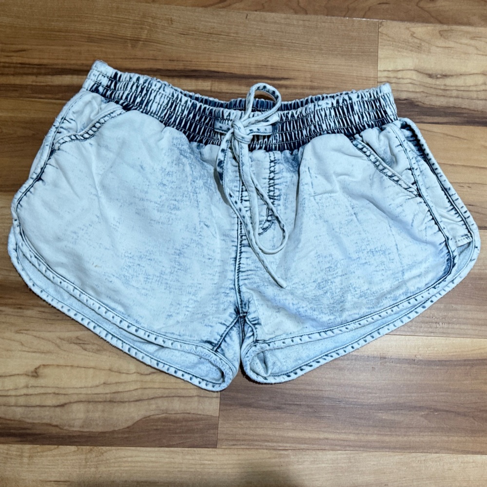 Moschino Womens Acid Wash Drawstring Lounge Shorts